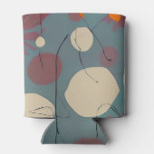 Retroze en witte bloemen blikjeskoeler (Achterkant)