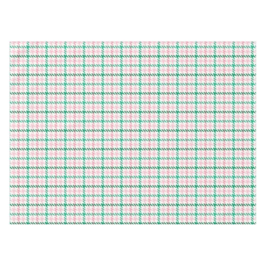Retroze roze en groen houndstooth plaid-patroon tafelkleed (Voorkant (Horizontaal))