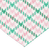 Retroze roze en groen houndstooth plaid-patroon tafelkleed (Gekanteld)