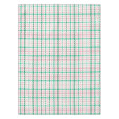 Retroze roze en groen houndstooth plaid-patroon tafelkleed (Voorkant)