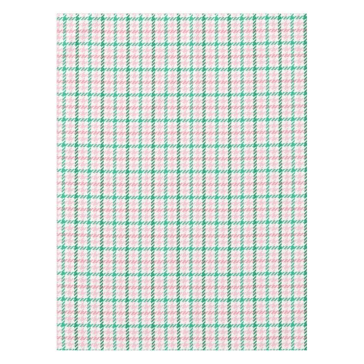 Retroze roze en groen houndstooth plaid-patroon tafelkleed (Voorkant)