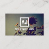 Retrozonnebloemen in de ochtendfotografie visitekaartje (Voorkant)