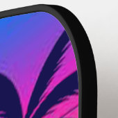 Retrozonnebrand en palmbomen pickleball paddle (Links Detail)