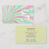 Retrozonnebrandolie snoep  visitekaartje (Voorkant / Achterkant)