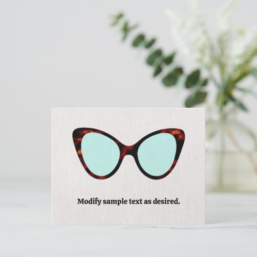 Retrozonnebril Briefkaart (Staand voorkant)