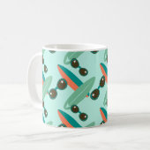 Retrozonnebrillen en surfplanken koffiemok (Voorkant links)