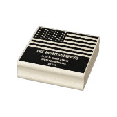 Retrun adres Patriottische Amerikaanse vlag famili Rubberstempel (Stempel)
