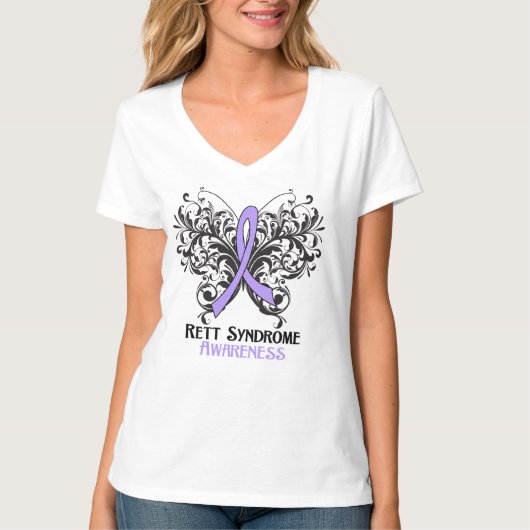 Rett Syndrome Awareness Butterfly T-shirt (Voorkant)