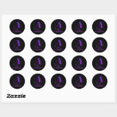 Rett Syndrome Awareness Kostuum Dragonfly Ribbon Ronde Sticker (Vel)