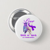 Rett Syndrome Awareness Love Needs No Words Ronde Button 5,7 Cm (Voorkant /achterkant)