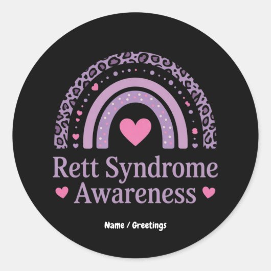 RETT Syndrome Awareness Paarse Rainbow Hope Squad Ronde Sticker (Voorkant)