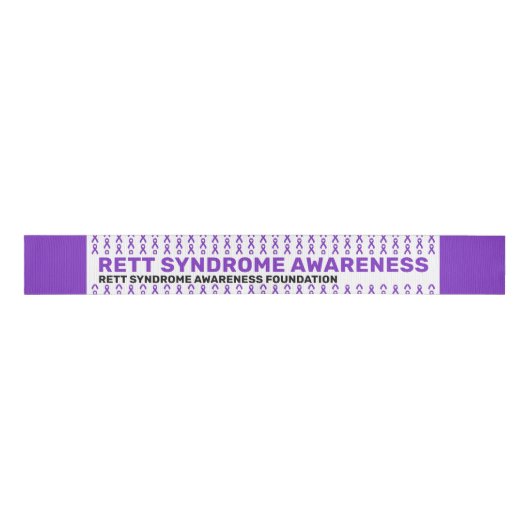 Rett Syndrome Awareness Pattern Ribbon Grosgrain Lint (Voorkant)