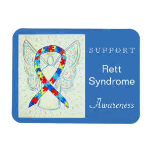 Rett Syndrome Awareness Ribbon Angel Magnet Magneet