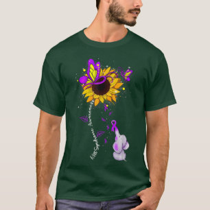 Rett Syndrome Awareness Sunflower Elephant Mannen T-shirt