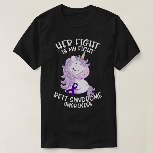 Rett Syndrome Bewustmaking Maand RTS Paars Ribbon  T-shirt (Design voorkant)