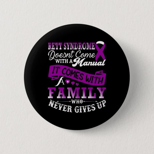 Rett Syndrome Bewustmakingsfamilie oktober Purpl Ronde Button 5,7 Cm (Voorkant)