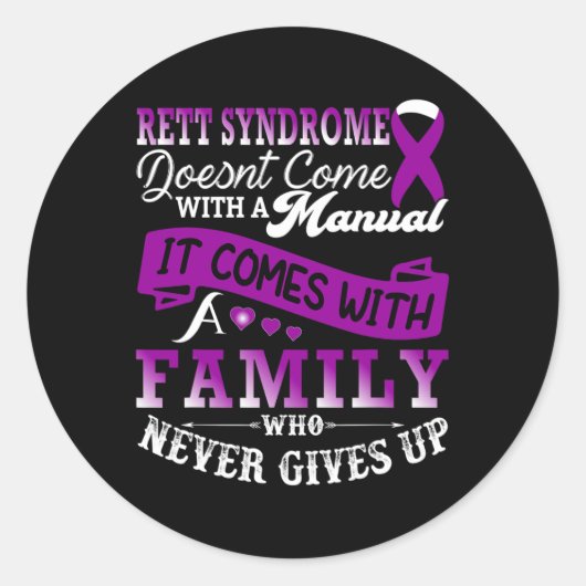 Rett Syndrome Bewustmakingsfamilie oktober Purpl Ronde Sticker (Voorkant)