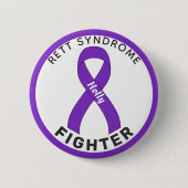 Rett Syndrome Fighter Ribbon White Button (Voorkant)