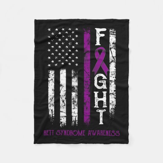 Rett Syndrome Warrior US Flag Down Syndroom Fleece Deken (Voorkant)