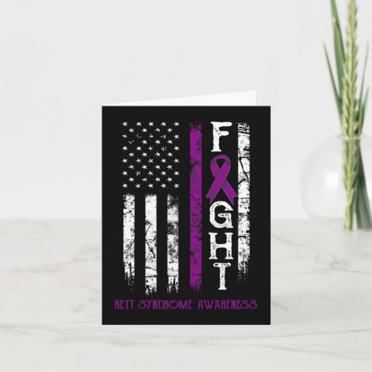 Rett Syndrome Warrior US Flag Down Syndroom Kaart (Voorkant)