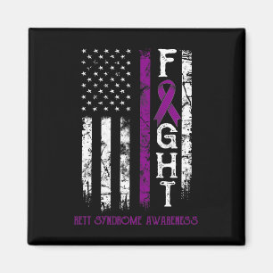 Rett Syndrome Warrior US Flag Down Syndroom Magneet