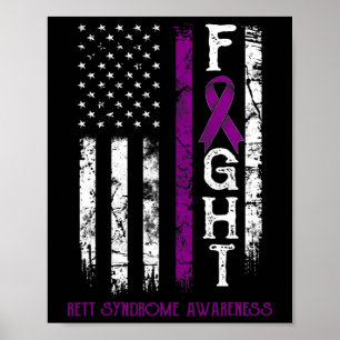 Rett Syndrome Warrior US Flag Down Syndroom Poster