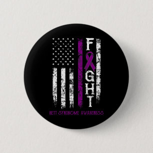 Rett Syndrome Warrior US Flag Down Syndroom Ronde Button 5,7 Cm