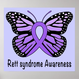 Rett syndroom Butterfly Awareness Ribbon of Hope Poster