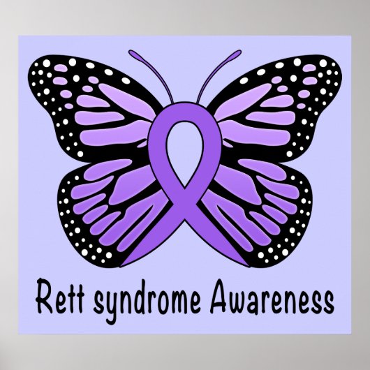 Rett syndroom Butterfly Awareness Ribbon of Hope Poster (Voorkant)