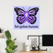 Rett syndroom Butterfly Awareness Ribbon of Hope Poster (Thuiskantoor)