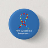 Rett Syndroom Puzzle Awareness Ribbon Custom Pins Ronde Button 3,2 Cm (Voorkant)