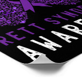 Rett-syndroom vlinder Paarse lint Su Poster (Hoek)