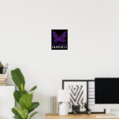 Rett-syndroom vlinder Paarse lint Su Poster (Thuiskantoor)