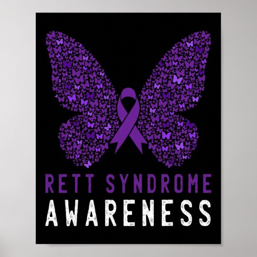 Rett-syndroom vlinder Paarse lint Su Poster (Voorkant)