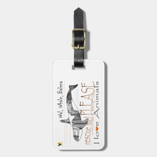 Rette mich der Wal Bagagelabel (Voorkant verticaal)