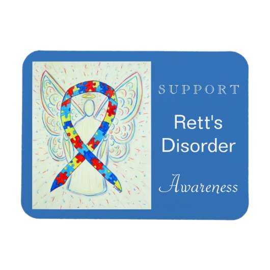 Rett's Disorder Awareness Ribbon Angel Magnet Magneet (Horizontaal)