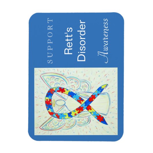 Rett's Disorder Awareness Ribbon Angel Magnet Magneet (Verticaal)