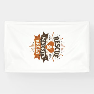 Rettung is mijn favoriete ras vintage hondenadopti spandoek