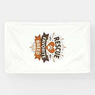 Rettung is mijn favoriete ras vintage hondenadopti spandoek