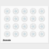 Return Address Blue Starfish Rustic Beach Wedding Ronde Sticker (Vel)