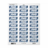 Return Address Christmas Blue Leaves Holidays Etiket (Full Sheet)