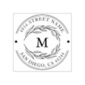 Return Address Elegant Monogram Minimalist Rubberstempel (Afrduk)
