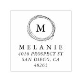 Return Address Elegant Monogram Minimalist Zelfinktende Stempel (Design)