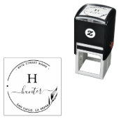 Return Address Elegant Monogram Minimalist Zelfinktende Stempel (In situ)