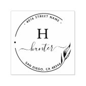 Return Address Elegant Monogram Minimalist Zelfinktende Stempel (Design)