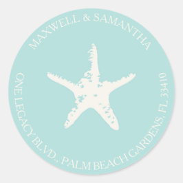 Return Address Envelope Seal Sticker Beach Weddens