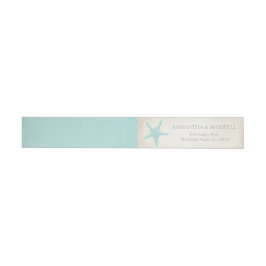 Return Address Label, Beach Starfish Adreslabel Wikkel