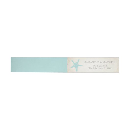 Return Address Label, Beach Starfish Adreslabel Wikkel (Individueel)