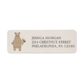 Return Address Label Boho Woodland Beer (Voorkant)