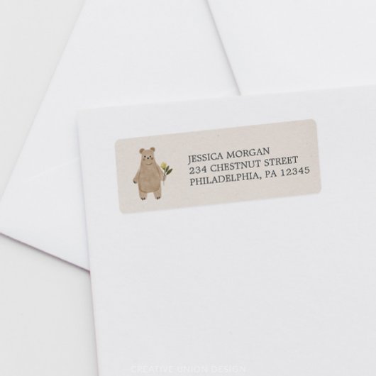 Return Address Label Boho Woodland Beer